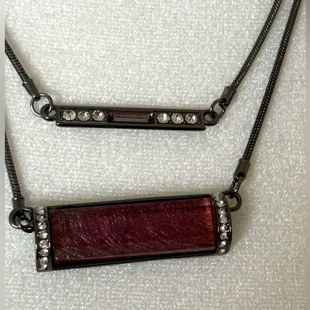 Simply VeraVera Wang Stylish Purple and Rhinestones Necklace
